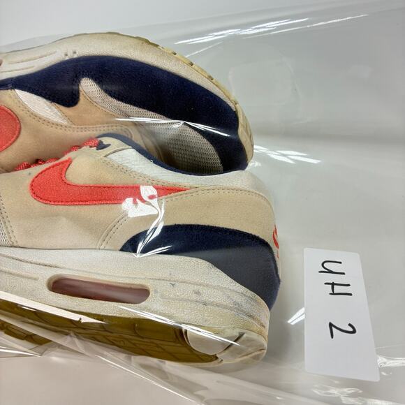 Nike Air Max 1 Navy Blue Tan Suede Running Shoes Comfort CN9672-991 Womens Sz 10 - Picture 10 of 10